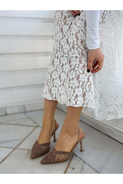 ERVANIN BUTİĞİ Mink Knitted (Leay) Elastic Women's Stiletto
