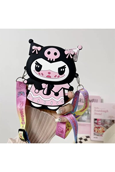 synshop Black Kuromi Figured Mini Bag Girls' Baby Shoulder Strap Coin Wallet ...
