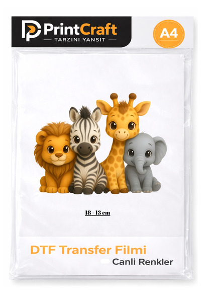 Palo Santo 13x18 cm Hayvanlar Alemi Modeli Ütü ile Yapışan DTF Transfer Baskı...