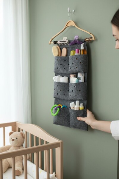 Next Craft Baby Care Organizer Children's Room Organizer Felt Care Bag (Exclu...