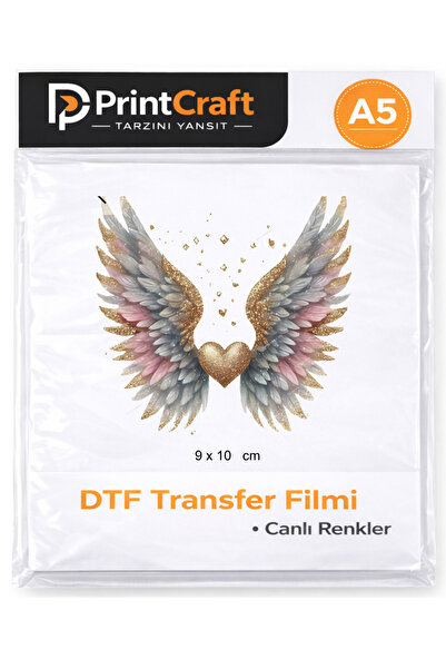 Palo Santo 9x10 cm Melek Kanadı Modeli Ütü ile Yapışan DTF Transfer Baskı (A5)