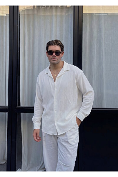 viperkombin Summer Textured Wrinkled Shirt Comfortable Fit