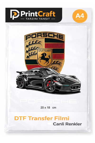 Palo Santo 18x20 cm Spor Araba Modeli Ütü ile Yapışan DTF Transfer Baskı (A4)