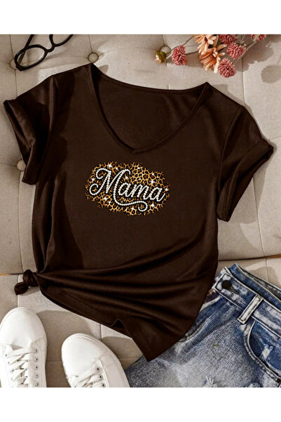 SUNFREE Γυναικείο μπλουζάκι με κοντό μανίκι με στάμπα LEOPARD MAMA