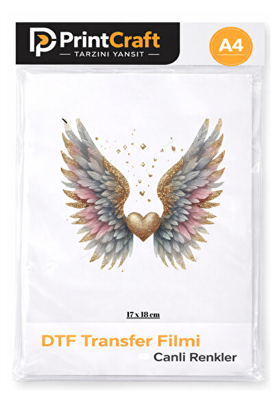 Palo Santo 17x18 cm Melek Kanadı Modeli Ütü ile Yapışan DTF Transfer Baskı (A4)
