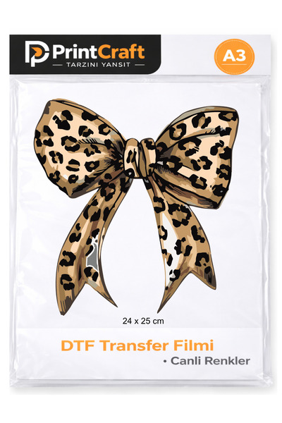 Palo Santo 24x25 cm Leopar Kurdale Modeli Ütü ile Yapışan DTF Transfer Baskı ...