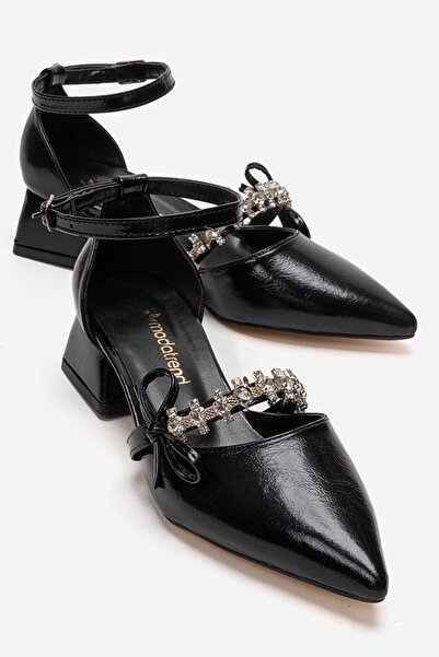 CCWAY AYAKKABI Γυναικεία παπούτσια με τακούνι και μυτερή μύτη, με στρας και μ...