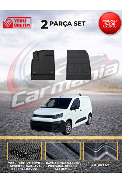 CARMANİA CITROEN BERLİNGO PANELVAN 2019 ve SONRASI 4D PREMİUM HAVUZLU PASPAS ...