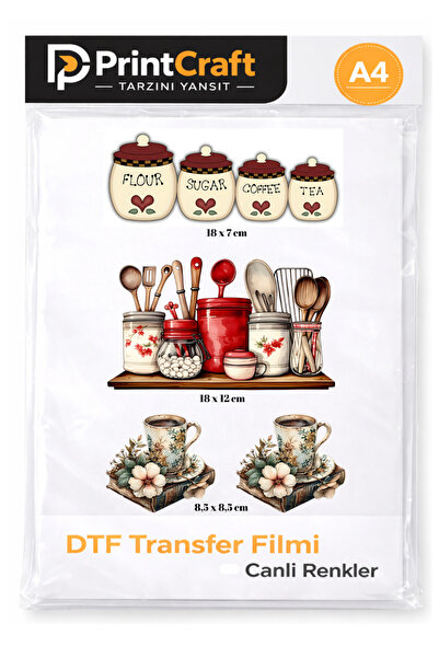 Palo Santo 18-8,5cm Baharatlıklar Modeli Ütü ile Yapışan DTF Transfer Baskı (A4)