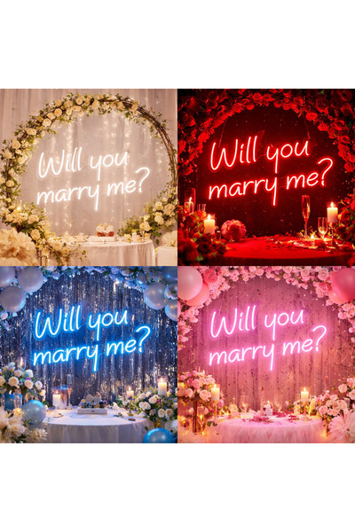 dgrk ahşap perakende ticareti Will You Marry Me? Neon LED Işıklı Evlilik Tekl...