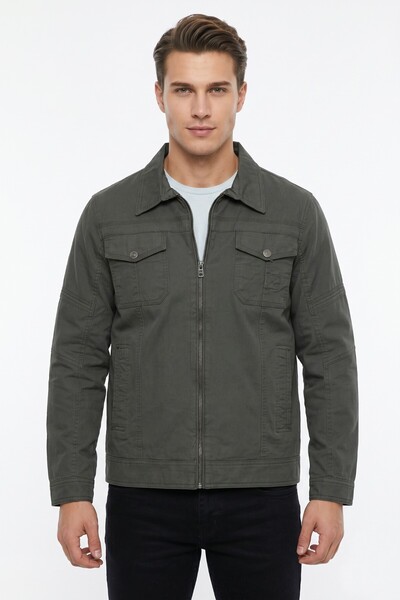 DYNAMO Ανδρικό εποχιακό αθλητικό παλτό από καμβά μεγάλου μεγέθους BGL-ST05335