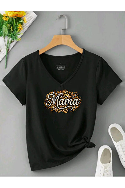 SUNFREE Γυναικείο μπλουζάκι με κοντό μανίκι με στάμπα LEOPARD MAMA