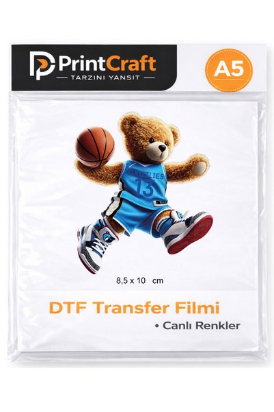 Palo Santo 8,5x10 cm Basketbolcu Ayı Modeli Ütü ile Yapışan DTF Transfer Bask...