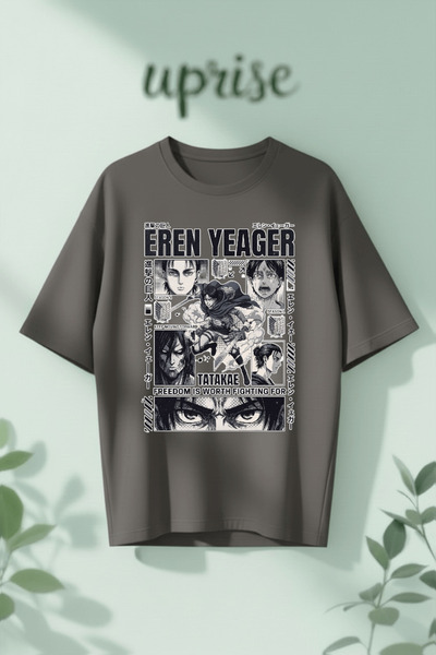 Vordevia Eren Yeager Attack on Titan Printed Cotton Oversize T-Shirt