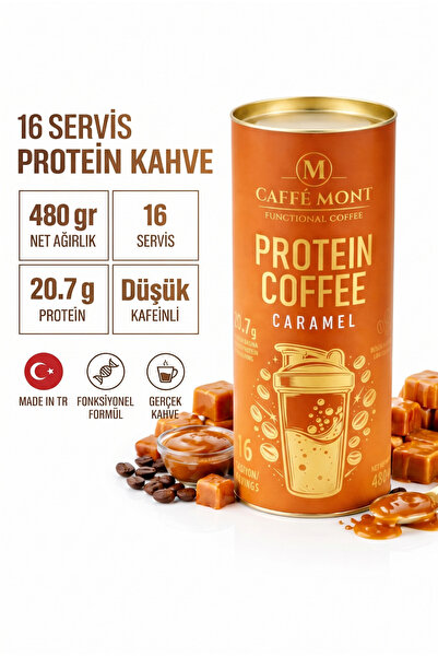 CAFFEMONT PROTEIN COFFEE CARAMEL - 16 SERVIS - 480 GR (Proteinli Kahve)