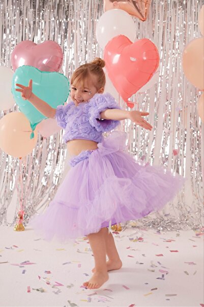 Teeny Weeny Kids Κοριτσίστικο Φόρεμα για Ειδικές Περιστάσεις με Ροζ Λεπτομέρε...