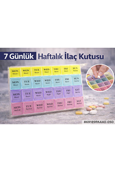 DIY 7 Günlük Haftalık İlaç Kutusu – 4 Bölmeli Pill Box