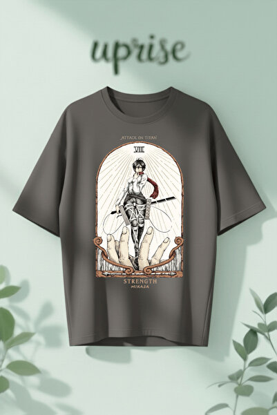 Vordevia Mikasa Ackerman Attack on Titan Printed Cotton Oversize T-Shirt