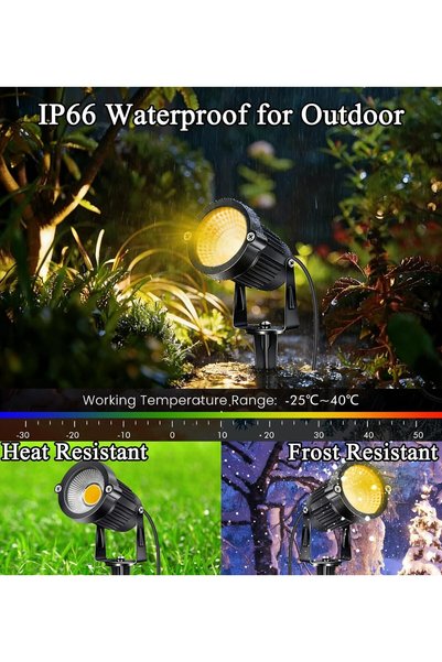 Wingold LED Garden light [ 8PCS ] 7Watt Outdoor Landscape Lighting 3000K Yellow Led Cob Waterproof 220V