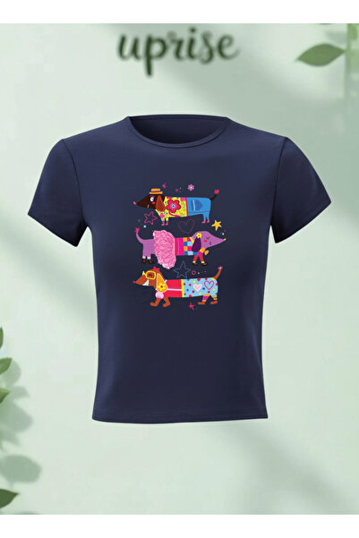 Vordevia Tricou crop din bumbac și lycra cu imprimeu Dogs