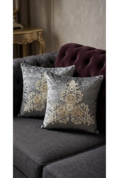 DAHABELLA LUXE HOME طقم غطاء وسادة فاخر من المخمل الفرنسي المزخرف مكون من قطع...