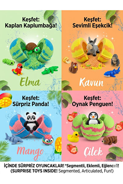 Super Bath Bomb Oyuncaklı Köpüren Banyo Topu, Bath Bomb, İçinden Supriz Oyunc...