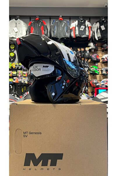 MT Helmets MT KASK FU935SV GENESIS SV PURE A1 PARLAK SIYAH ÇENE AÇILIR