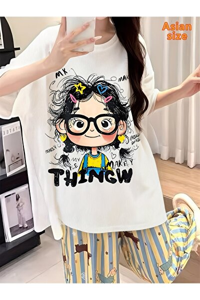 Touz Moda Ρετρό Βίντατζ Κοριτσίστικο Μπλουζάκι με Γραφική Στάμπα, Ουνισέξ, Υπ...