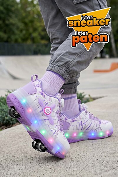 Beınsteps Işıklı Tekerlekli Spor Ayakkabı Led Renk Geçişli Çocuk Paten Sneake...
