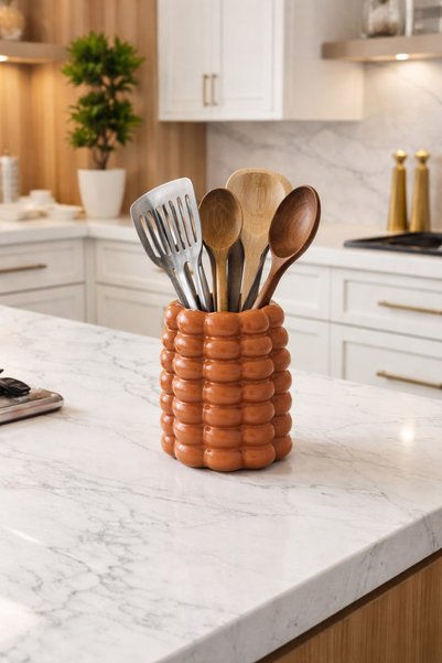 Zigzag Home Decorative Bohemian Style Bubble Spoon Holder with 7 Bubbles, Multi-Purpose Balloon Vase and Spoon Holder Organizer Trinket