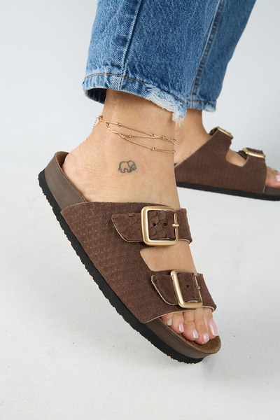 Manijero ®   Γυναικείες καθημερινές παντόφλες Premium Petra από γνήσιο δέρμα ...