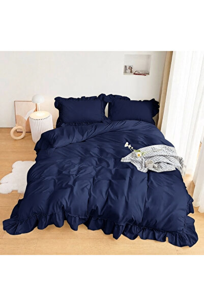 METİNEV 120 Thread Count Cotton Sateen Double Duvet Cover Set - Luxury Set