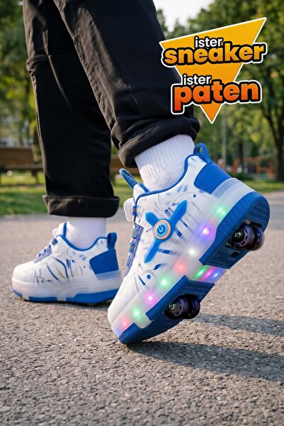 Beınsteps Işıklı Tekerlekli Spor Ayakkabı Led Renk Geçişli Çocuk Paten Sneake...