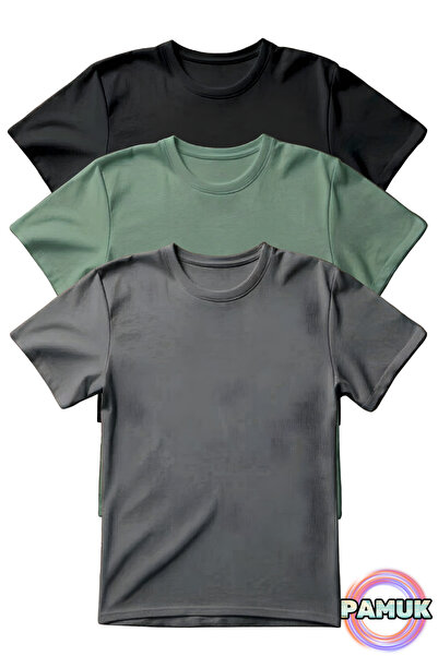 United Fabrics Short Sleeve Kids T-Shirt - Set of 3 - Basic Cotton Crew Neck ...