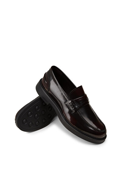 Deery Erkek Bordo Hakiki Deri Loafer Ayakkabı