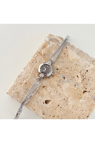 Vesce Atelier Mias Silver Watch Black
