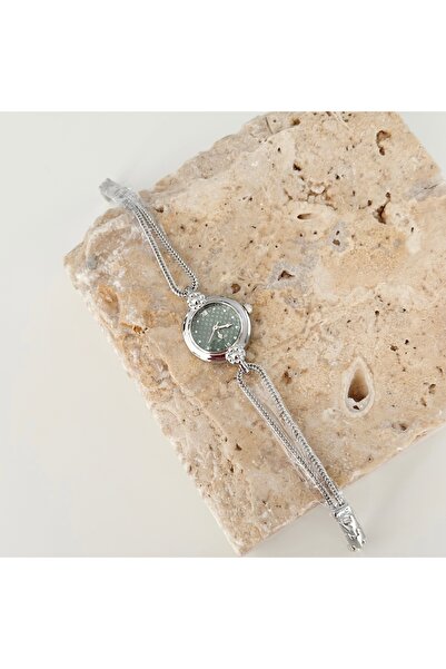 Vesce Atelier Mias Silver Watch Green