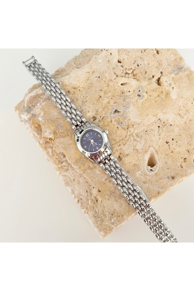 Vesce Atelier Ori Silver Watch Navy Blue
