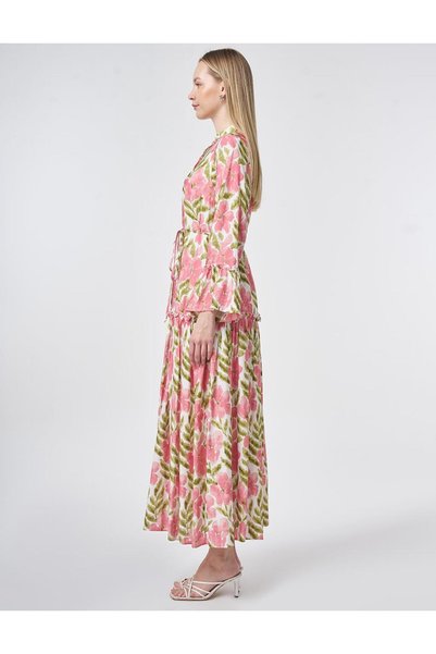 KYR Watercolor Effect Viscose Dress Matcha Green