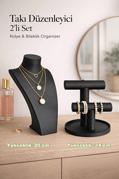 Cafio3D Stylish Set of 2 - Necklace and Bracelet Stand, Jewelry Display and O...
