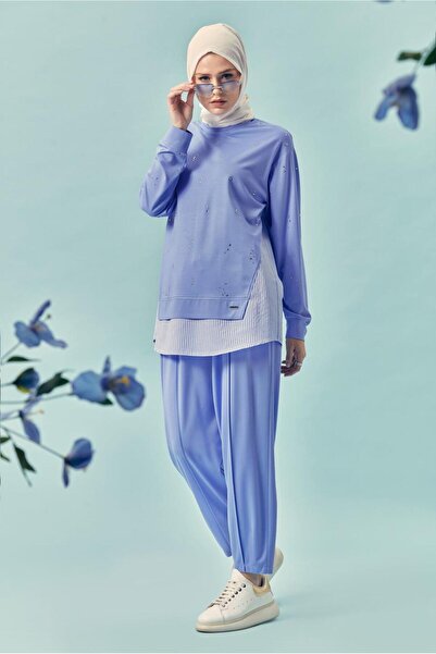 Alvina Stone Printed Track Suit Set 46387