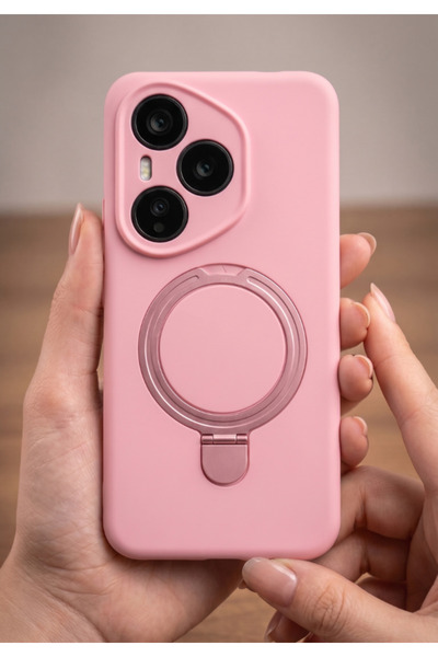 Honor 400 Pro Compatible Case Camera Protruding Magsafe Soft Tissue Cover with Charging Ring Stand