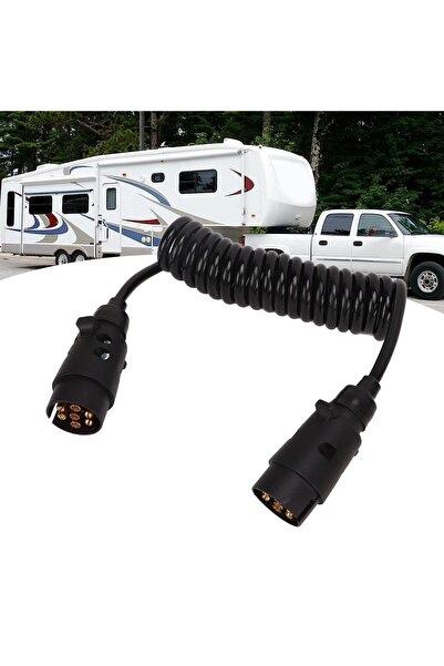 Avex Σπιράλ ηλεκτρικό καλώδιο για τρέιλερ ή τροχόσπιτο με 2 βύσματα Tata 7 ακ...
