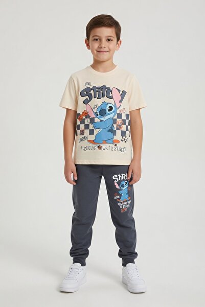 Cansın Mini Тениска с щампа на анимационен герой Smoked, Момчешки анцуг компл...