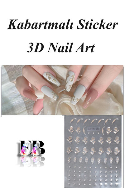 Easy Beauty Nail Art Sticker Kendinden Yapışkanlı, Tırnak Süsleme, Tırnak Döv...