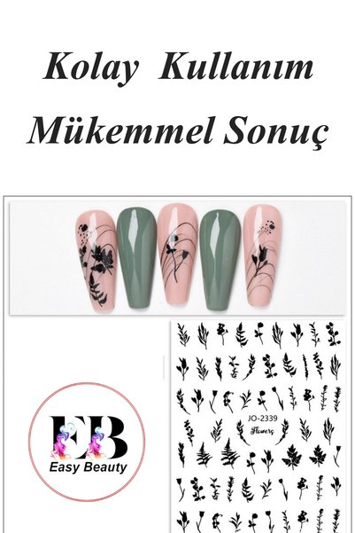 Easy Beauty Nail Art Sticker Kendinden Yapışkanlı, Tırnak Süsleme, Tırnak Döv...