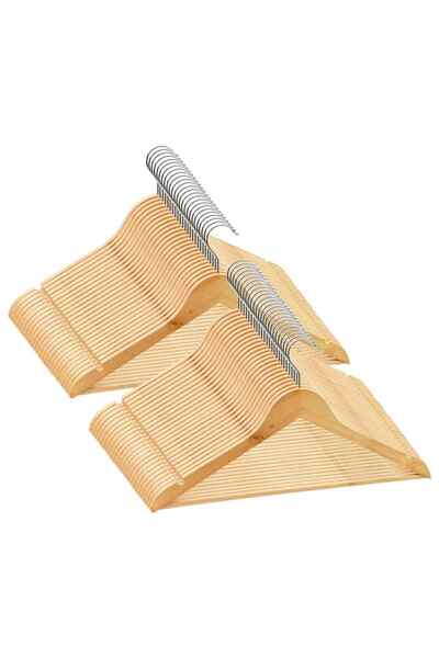 vidaxl Κρεμάστρες Ρούχων Σετ 50 τεμ. Αντιολισθητικές Ξύλο