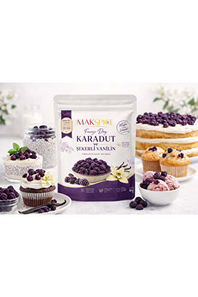 GEVGELIA FREEZE DRY KARADUTLU ŞEKERLİ VANİLİN 50 GRAM