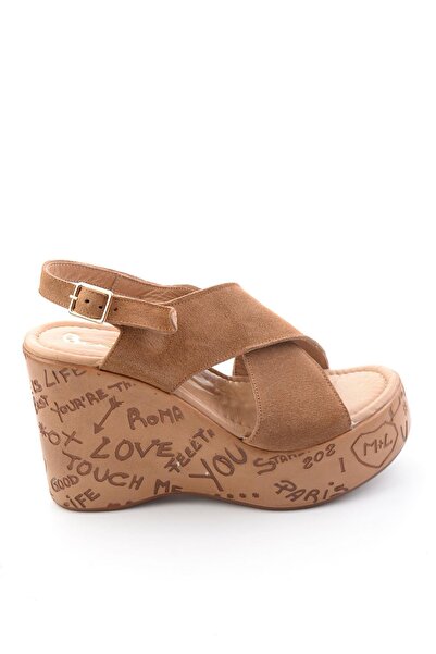 Bambi Γυναικεία σανδάλια Tobacco από γνήσιο δέρμα K05692081202