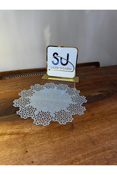 EHA LAZER Ασημένια Πετσέτα Σερβιρίσματος με Πλούσια Λουλουδάτα Σχέδια, Αμερικ...